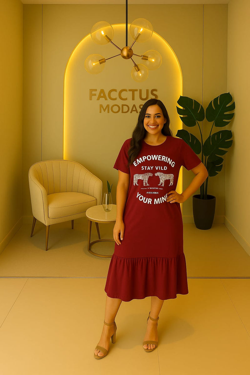 🌟 Vestido T-shirt com Babado 🌟